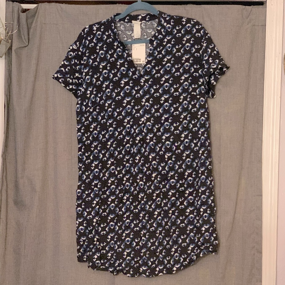 H&M Navy Geo-pattern Dress